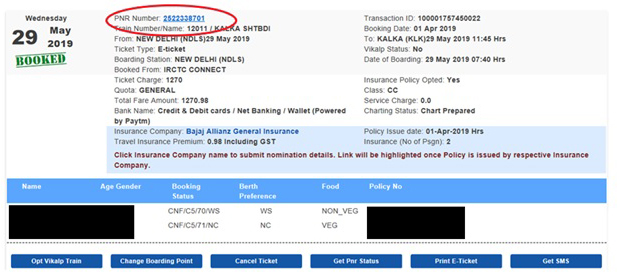 journey booking status