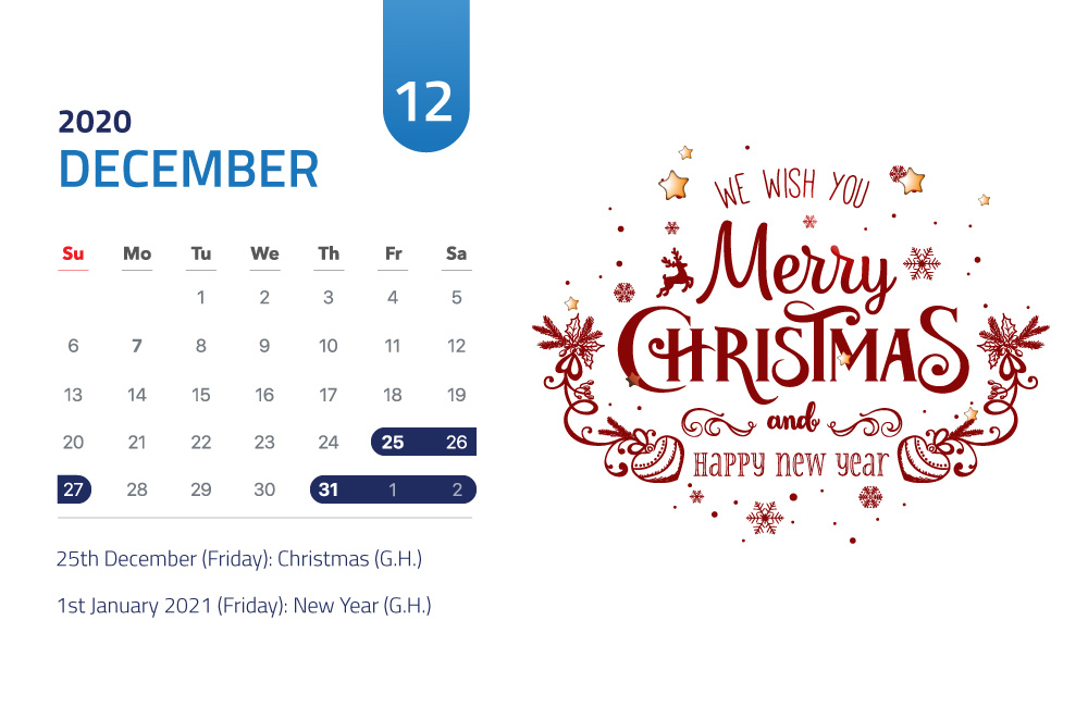 December | Long weekends 2020 December | Long weekends 2020
