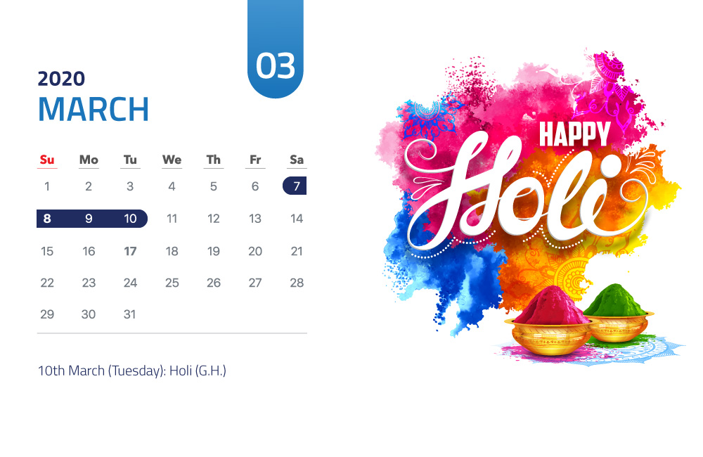 March | Long weekends 2020 March | Long weekends 2020