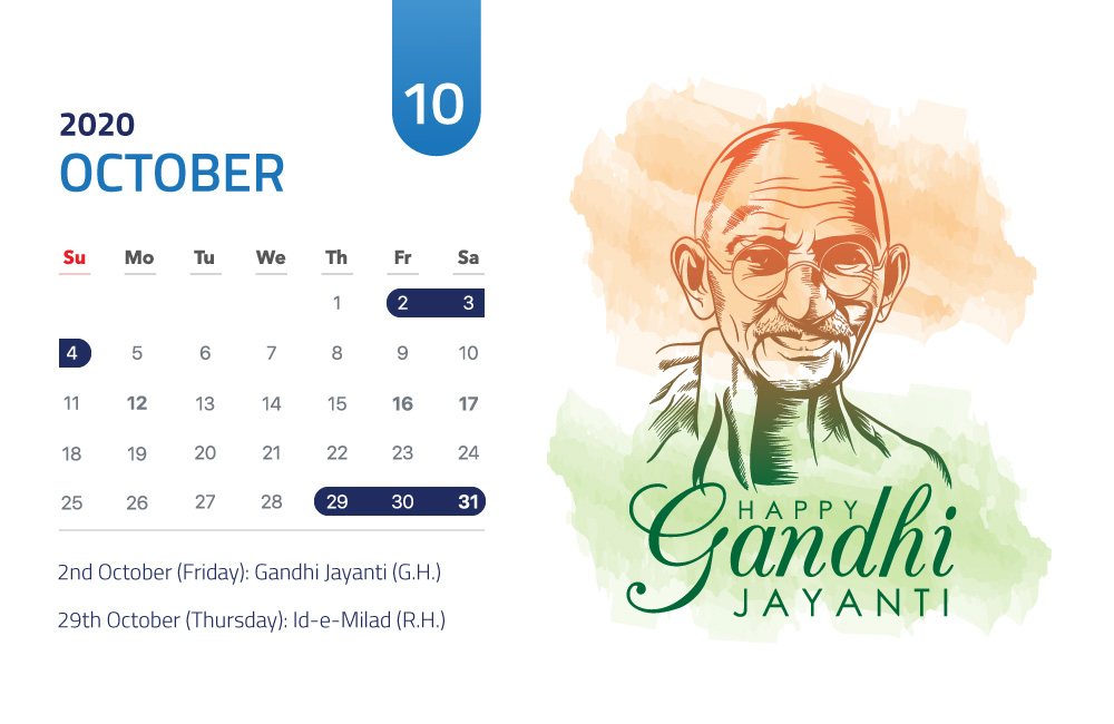 October | Long weekends 2020 October | Long weekends 2020