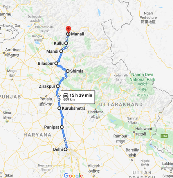 delhi to manali bus himachal tourism