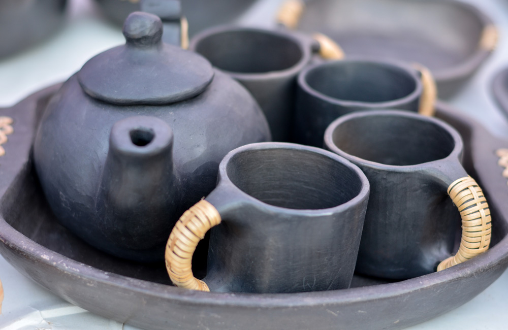 Manipur, black stone pottery